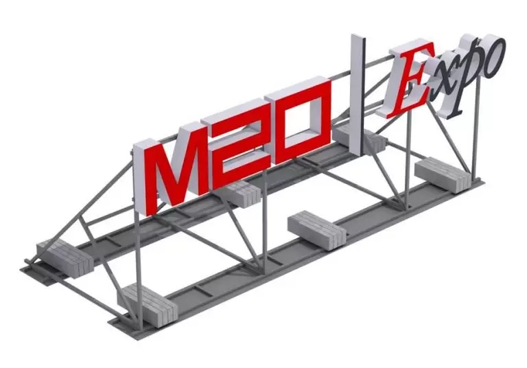 Yunus Emre Mahallesi çatı tabelası, büyük ebat, mühendislik ve vinçli montaj